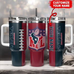 Personalized Houston Football Tumbler - Custom Name Insulated Mug