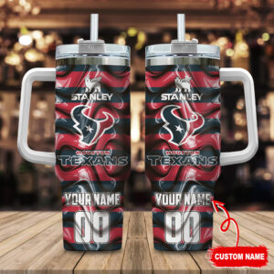Custom Houston Texans Tumbler - Personalized Stanley Mug with Straw