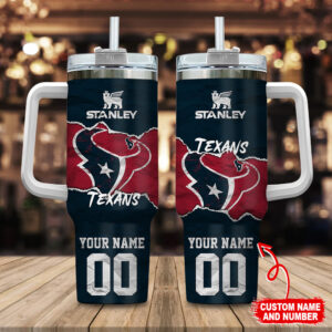 Customizable Houston Texans Stanley Cup Tumbler with Handle & Straw