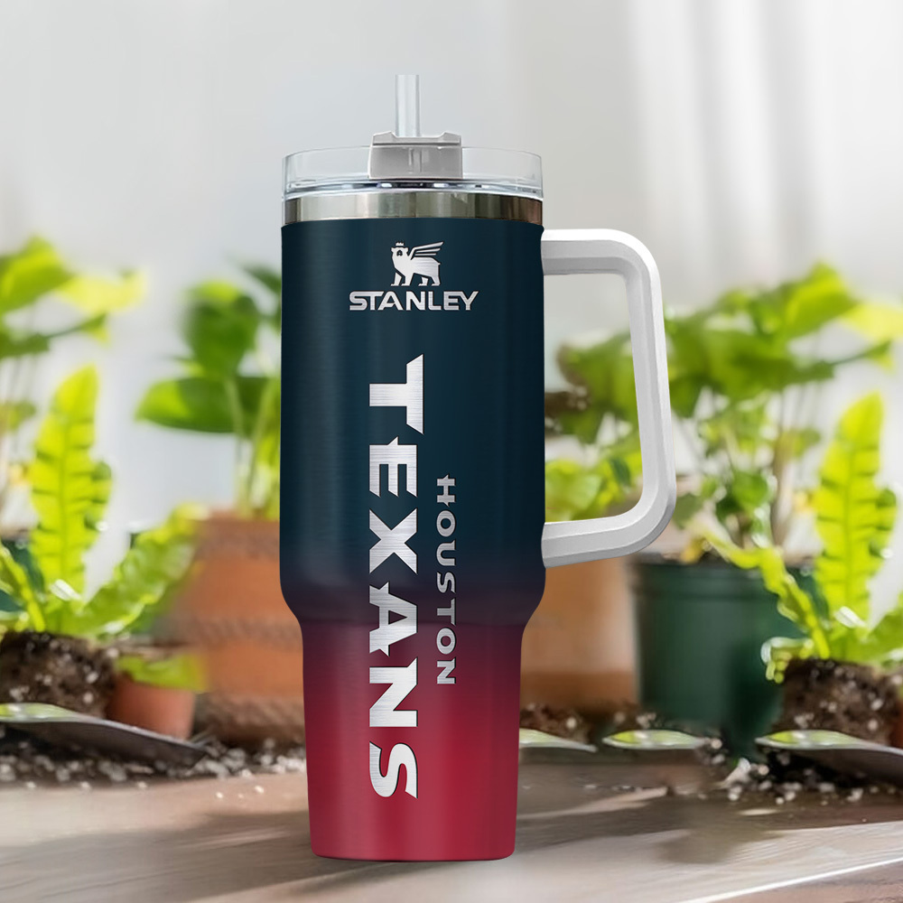 Customizable Houston Texans Tumbler with Handle - Perfect Gift for Fans - Image 2