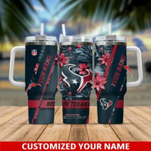 Customizable Houston Texans Tumbler with Straw - Personalized NFL Fan Gift