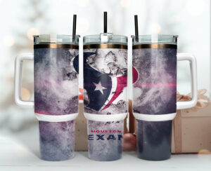Houston Texans Shatter-Design Insulated Tumbler with Handle & Straw - 40oz