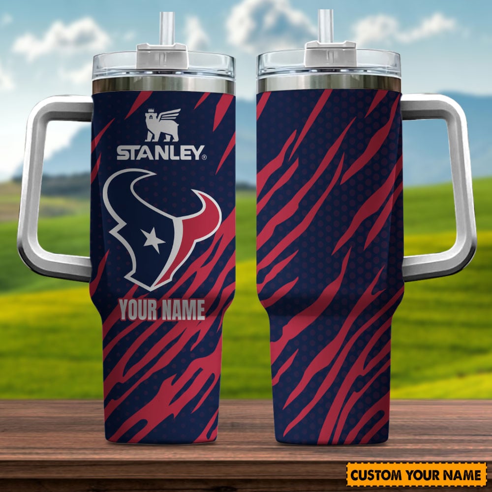 Personalized Stanley Tumbler with Handle - Custom NFL Fan Gift