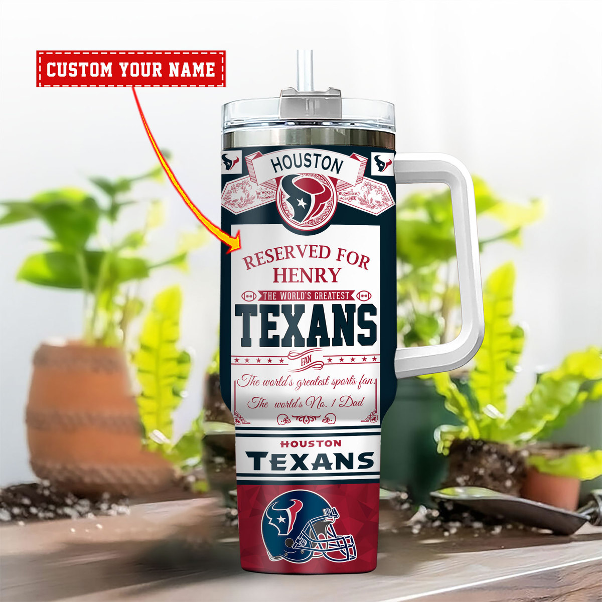 Custom Houston Texans Tumbler - Personalized Fan Gift for Top Supporters - Image 2