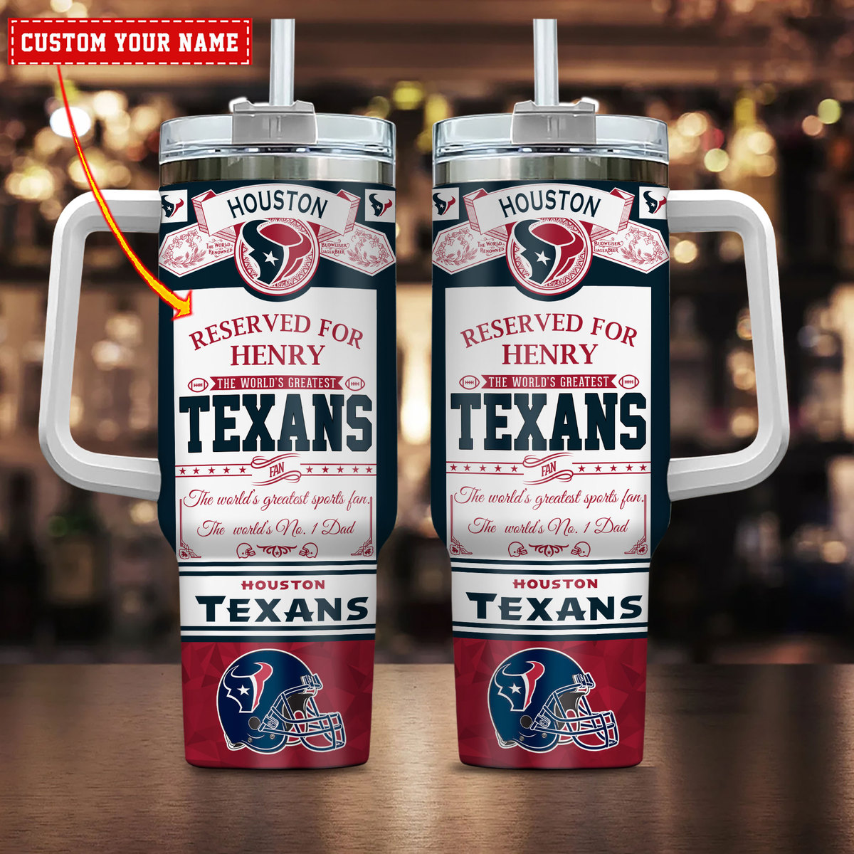 Custom Houston Texans Tumbler - Personalized Fan Gift for Top Supporters