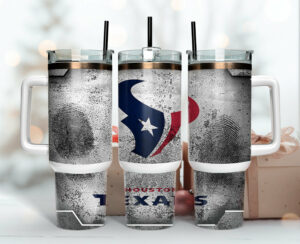 Houston Texans Insulated Travel Tumbler with Handle & Straw - Perfect Gift for Fans