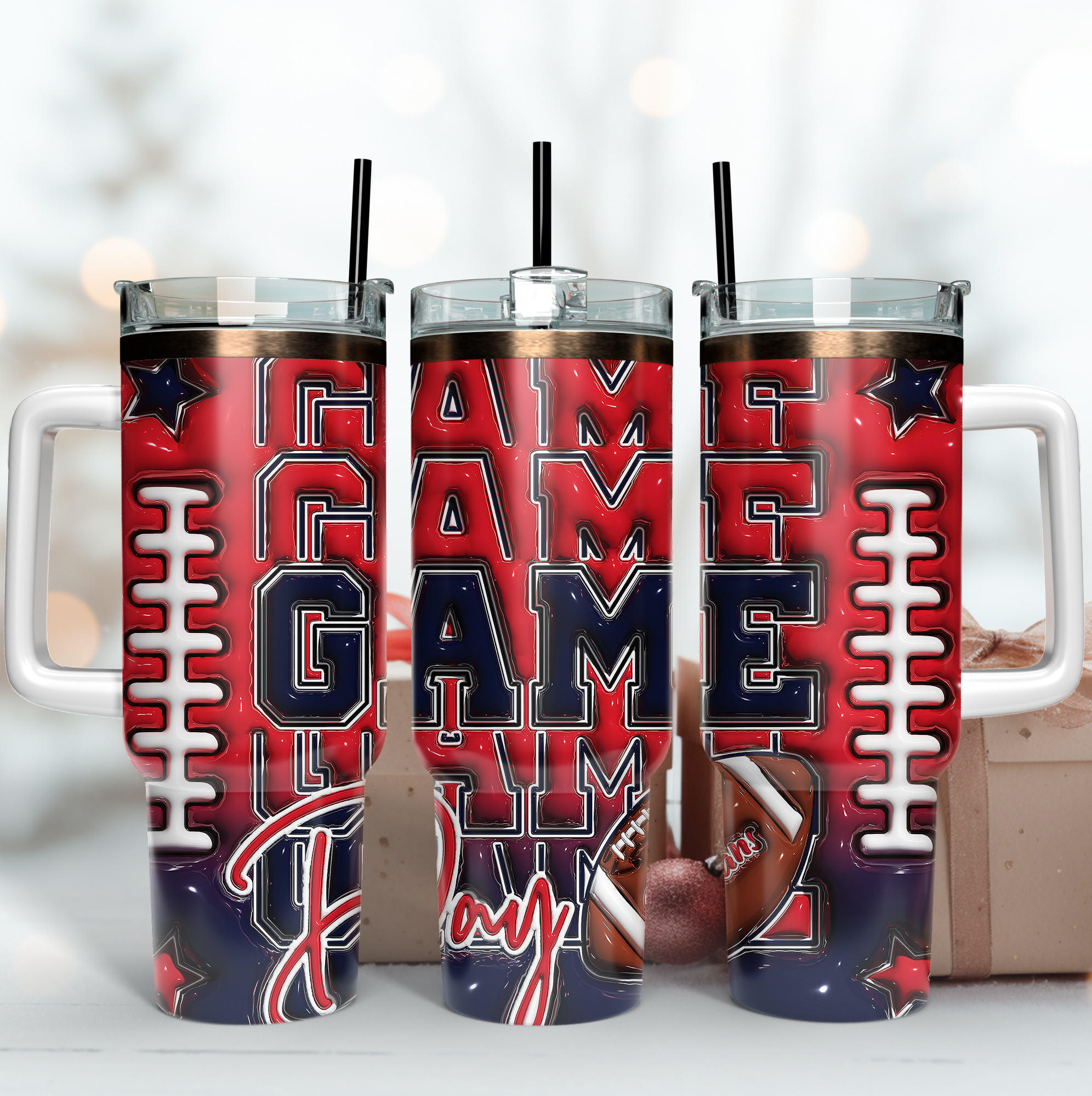 Game Day Football Tumbler Cup - Insulated Drinkware for Sports Fans