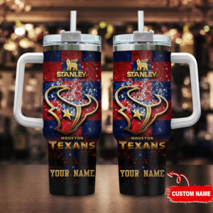 Custom Houston Texans Tumbler - Personalized Stanley Cup with Handle