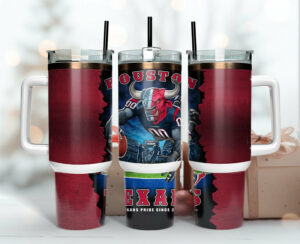 Houston Texans Tumbler with Handle - Double-Wall Insulated NFL Fan Mug