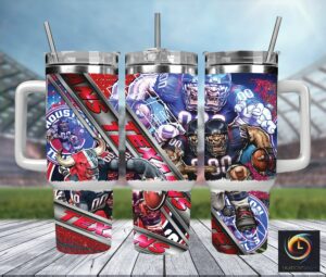 Houston Football Fans: Ultimate Game Day Tumbler with Straw & Handle