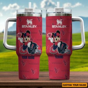 Custom NFL Themed Tumbler with Handle - Personalized Football Fan Gift