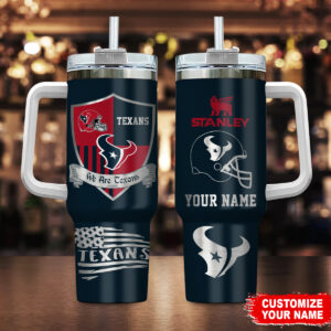 Customizable Texans Fan Tumbler with Handle - Personalized Gift