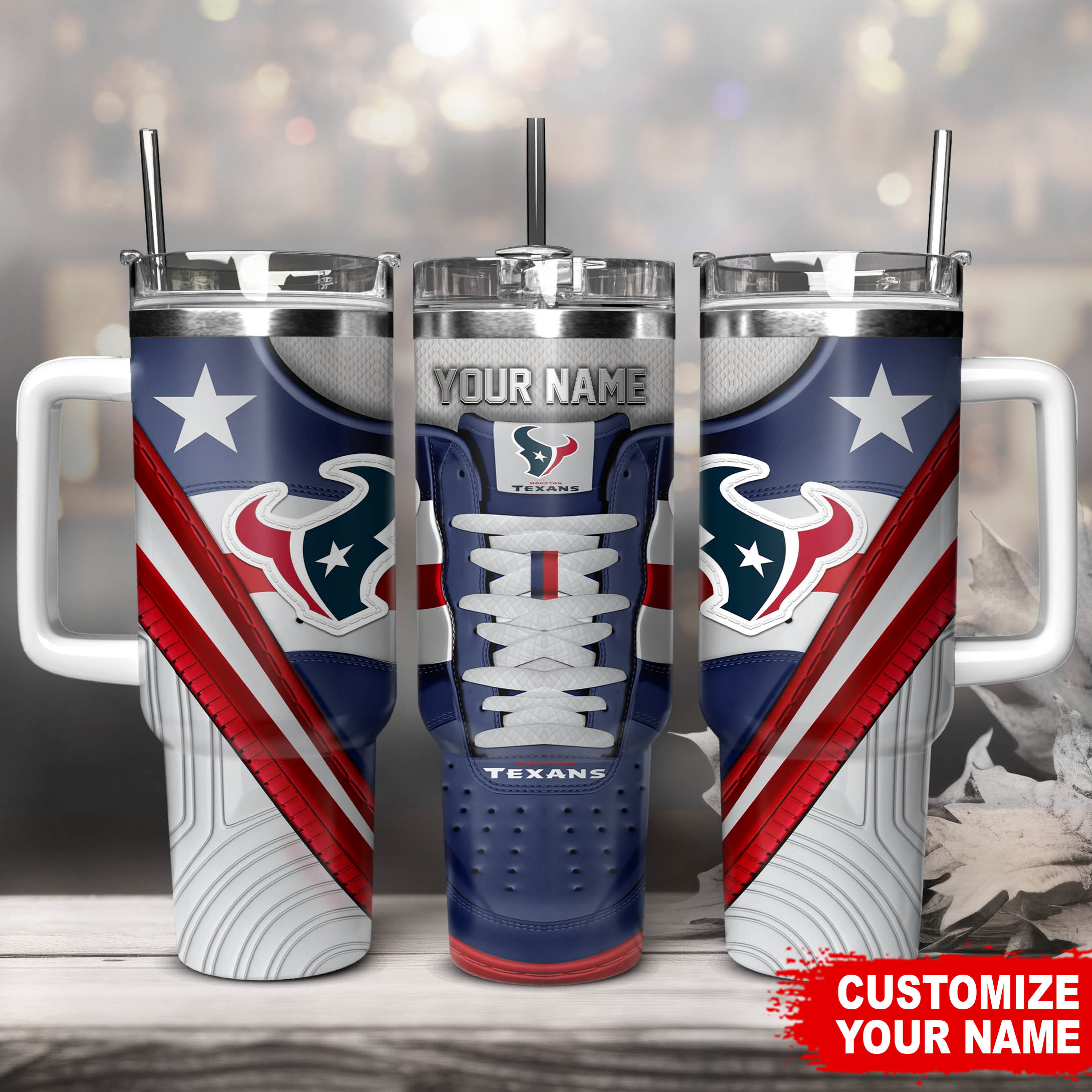 Personalized Houston Team Tumbler Mug - Customizable Name & Design