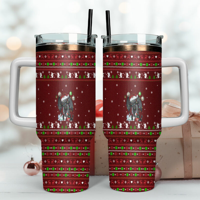 How to Train Your Dragon Movies Custom Stanley Quencher 40oz Stainless Steel Tumbler With Handle - Threewoofs - Image 4