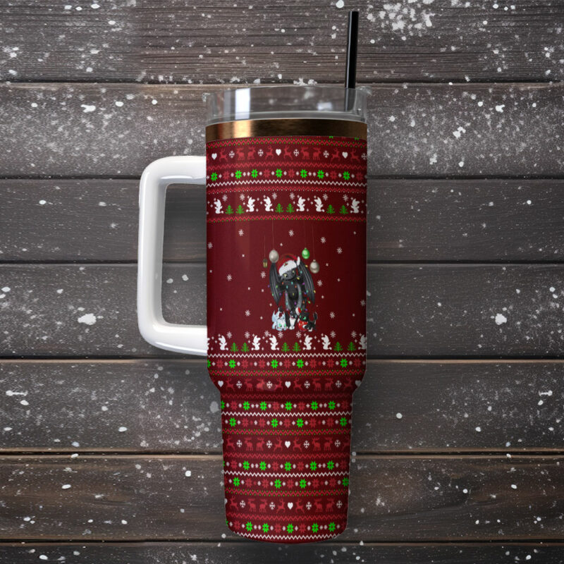 How to Train Your Dragon Movies Custom Stanley Quencher 40oz Stainless Steel Tumbler With Handle - Threewoofs - Image 2