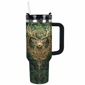 Hunting Mystical Deer Custom Stanley Quencher 40oz Stainless Steel Tumbler With Handle - Threewoofs