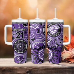 Hurricanes Cricket Australian Aboriginal Custom Stanley Quencher 40oz Stainless Steel Tumbler With Handle - Threewoofs