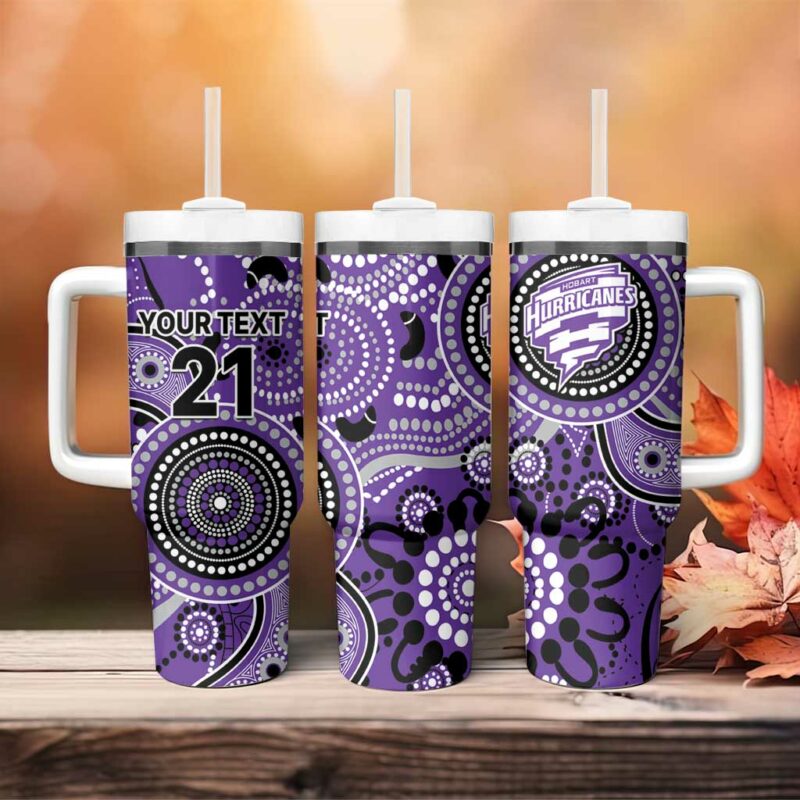 Hurricanes Cricket Australian Aboriginal Custom Stanley Quencher 40oz Stainless Steel Tumbler With Handle - Threewoofs