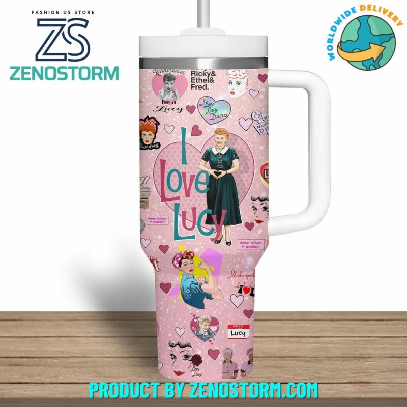 I Love Lucy TV Series Custom Stanley Quencher 40oz Stainless Steel Tumbler With Handle - Threewoofs - Image 4