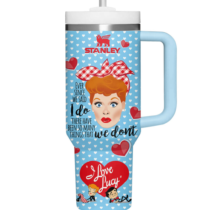 I Love Lucy TV Series Custom Stanley Quencher 40oz Stainless Steel Tumbler With Handle - Threewoofs - Image 3