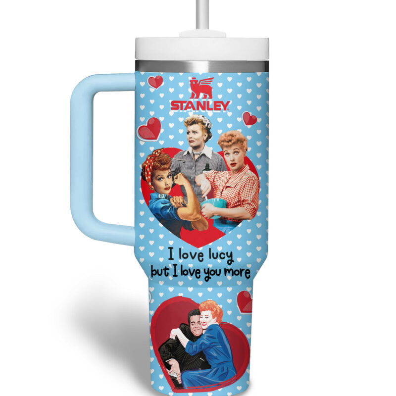 I Love Lucy TV Series Custom Stanley Quencher 40oz Stainless Steel Tumbler With Handle - Threewoofs - Image 4