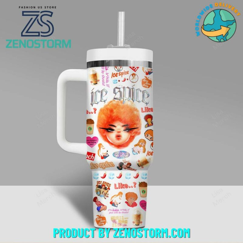 Ice Spice Music Custom Stanley Quencher 40oz Stainless Steel Tumbler With Handle - Threewoofs - Image 2
