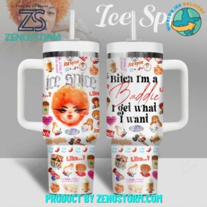 Ice Spice Music Custom Stanley Quencher 40oz Stainless Steel Tumbler With Handle - Threewoofs