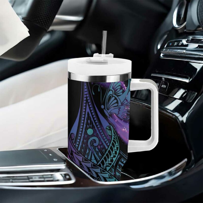 In September We Wear Teal And Purple Magic Ribbon Semicolon Custom Stanley Quencher 40oz Stainless Steel Tumbler With Handle - Threewoofs - Image 8