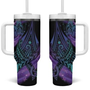 In September We Wear Teal And Purple Magic Ribbon Semicolon Custom Stanley Quencher 40oz Stainless Steel Tumbler With Handle - Threewoofs