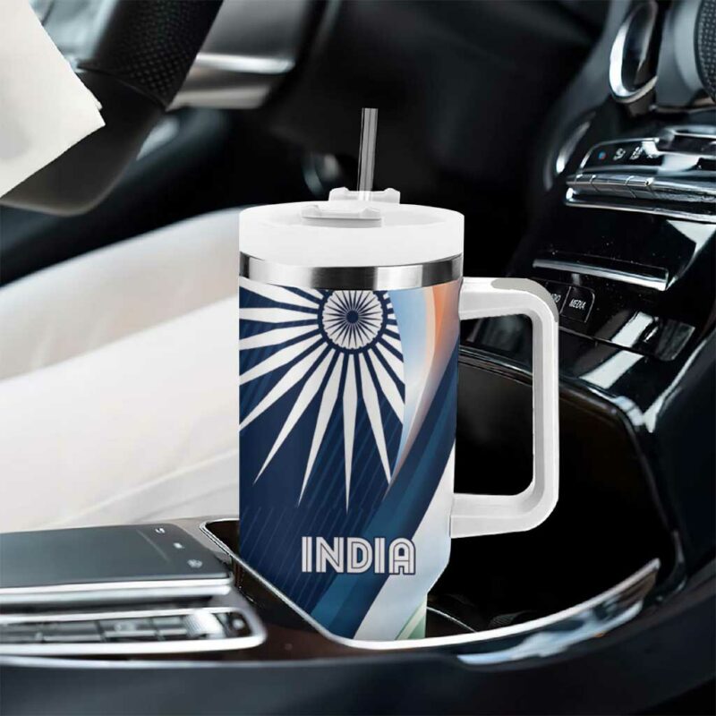 India and Australia Cricket Special Half-Half Mix Custom Stanley Quencher 40oz Stainless Steel Tumbler With Handle - Threewoofs - Image 8