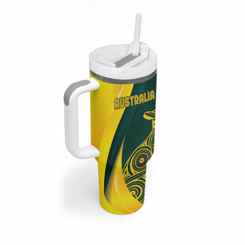 India and Australia Cricket Special Half-Half Mix Custom Stanley Quencher 40oz Stainless Steel Tumbler With Handle - Threewoofs - Image 3