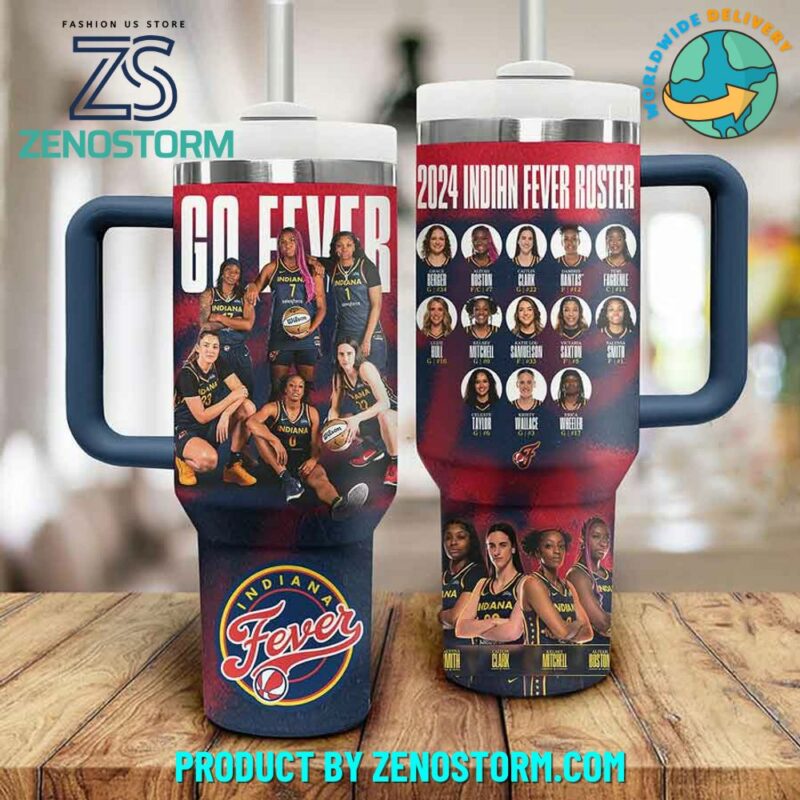 Indiana Fever WNBA Custom Stanley Quencher 40oz Stainless Steel Tumbler With Handle - Threewoofs - Image 2