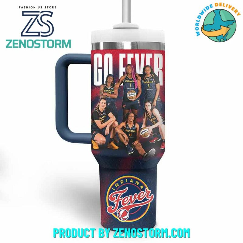 Indiana Fever WNBA Custom Stanley Quencher 40oz Stainless Steel Tumbler With Handle - Threewoofs - Image 3