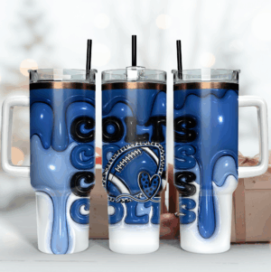 Stylish Football Fan Double-Walled Tumbler with Handle & Straw - Perfect Gift