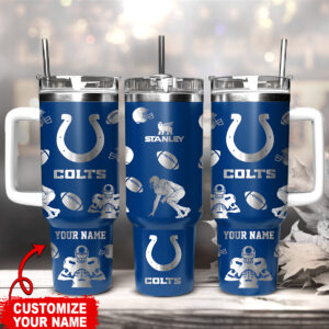Customized Colts Tumbler - Personalized NFL Team Stainless Mug