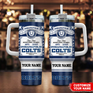 Personalized Indianapolis Colts Tumbler with Handle - Custom Name Gift