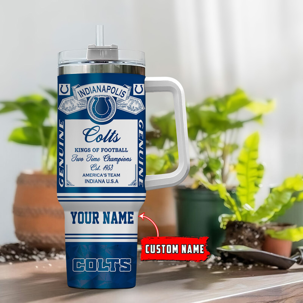 Customizable Indianapolis Colts Tumbler - Personalized Football Fan Gift - Image 2