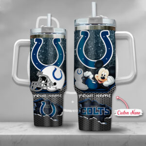 Personalized Mickey Mouse & Football Team Stainless Steel Tumbler Gift