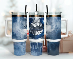 Stylish Blue Frosted Tumbler with Handle - Perfect for Cold Beverages