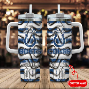 Personalized Colts Tumbler - Custom Name & Number - Perfect Gift for Fans