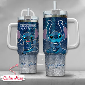 Custom Name Glitter Tumbler with Cute Character for Football Fans