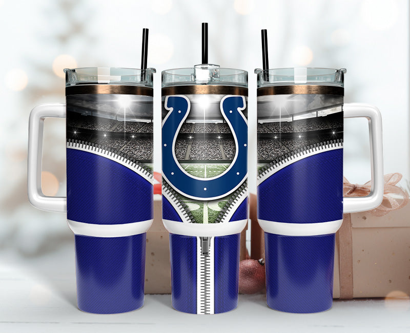 Sleek Football Stadium Tumbler with Handle - Ideal for Fans and Tailgates