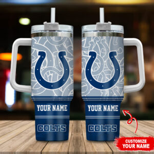 Customizable NFL Colts Tumbler Mug - Personalized Gift for Fans