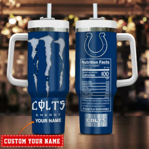Customizable Colts Fan Tumbler with Handle - Show Your Team Spirit