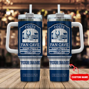 Custom NFL Fan Cave Tumbler - Personalized Team Spirit Mug with Handle