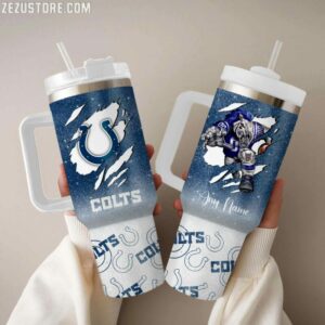 Custom Colts Tumbler with Handle - Personalized Insulated Drinkware