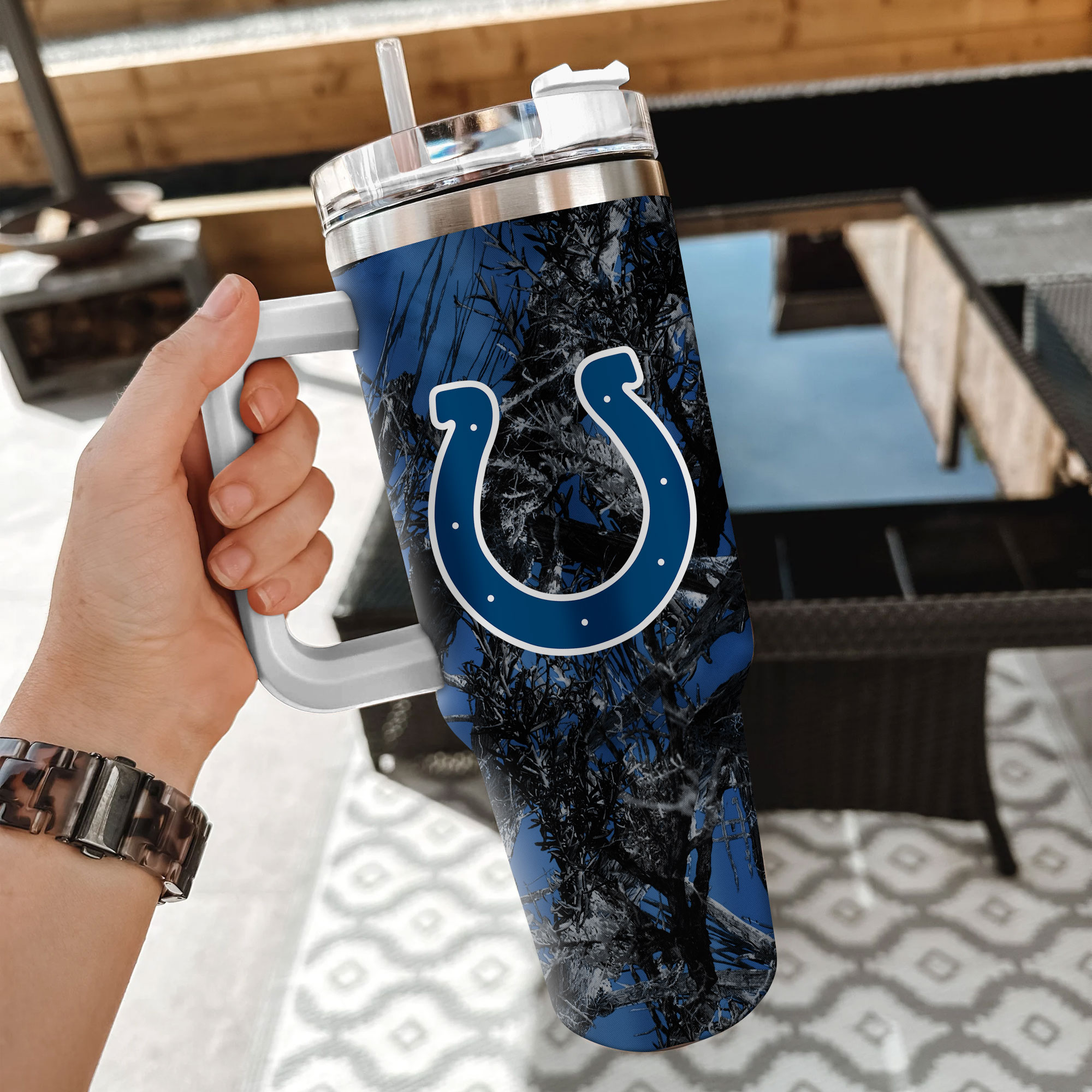 Stay Hydrated with the Ultimate Indianapolis Colts Travel Tumbler – Double-Wall Insulation - Image 2