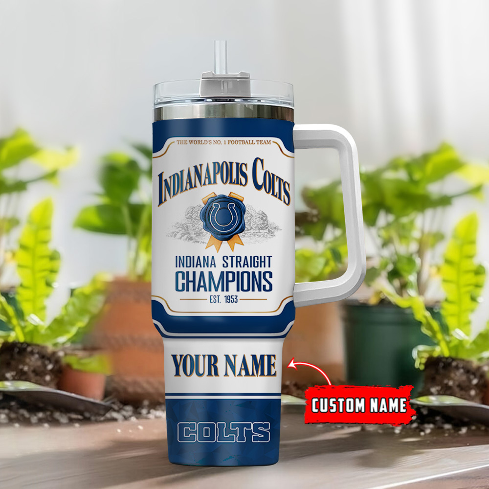 Personalized Indianapolis Colts Champions Tumbler with Handle - Custom Name - Image 2
