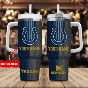 Custom Name Football Tumbler Mug - Personalized Fan Gift with Handle