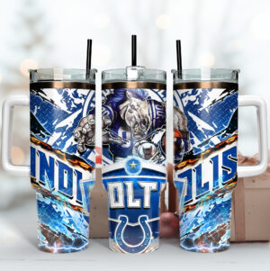 Bold Blue Sports Team Tumbler with Handle - Ultimate Fan Gift